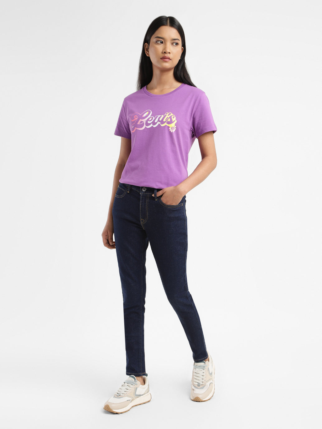 Women's 710 Indigo Skinny Fit Mid Rise Jeans