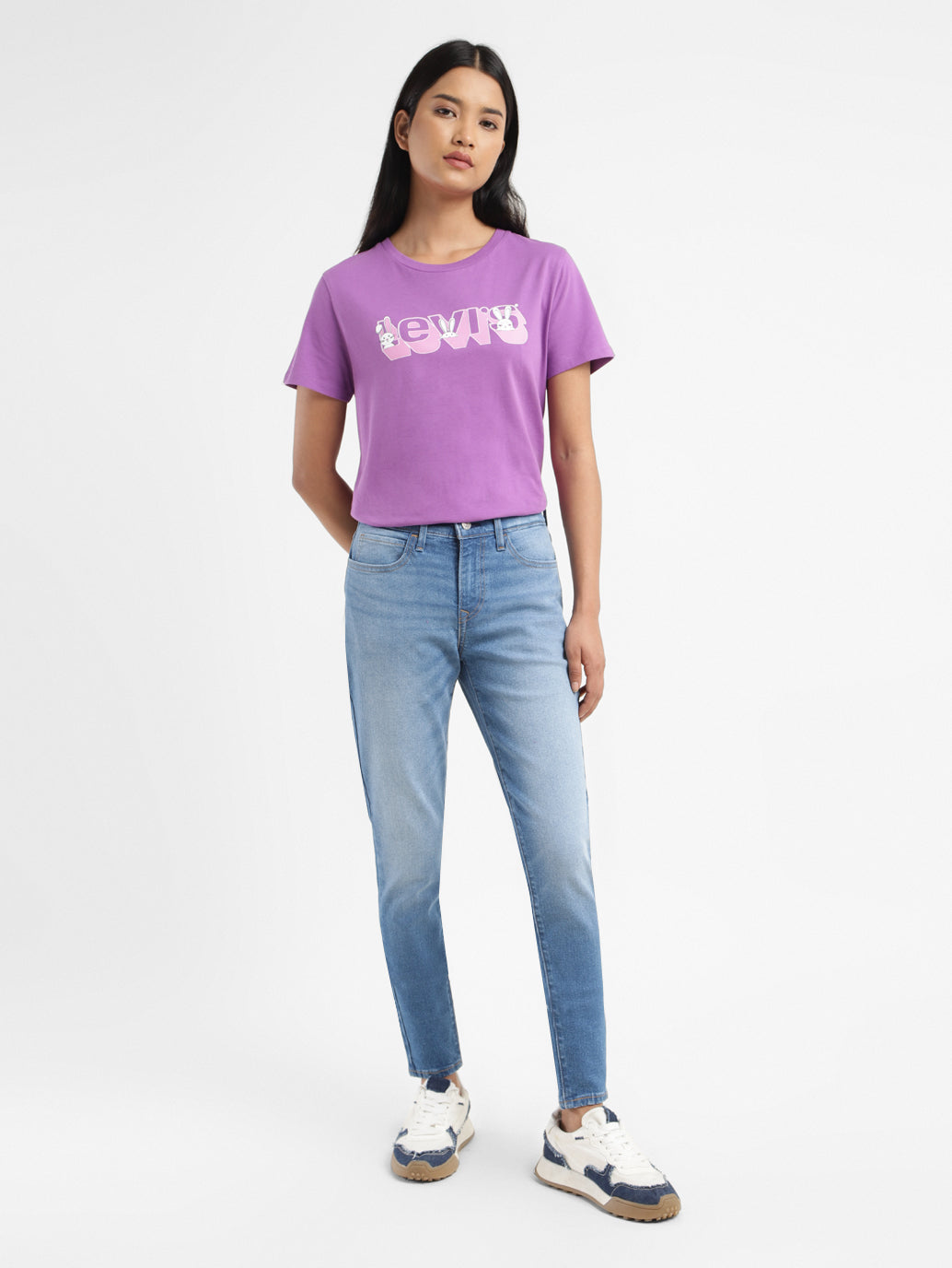 Women's 710 Blue Skinny Fit Mid Rise Jeans
