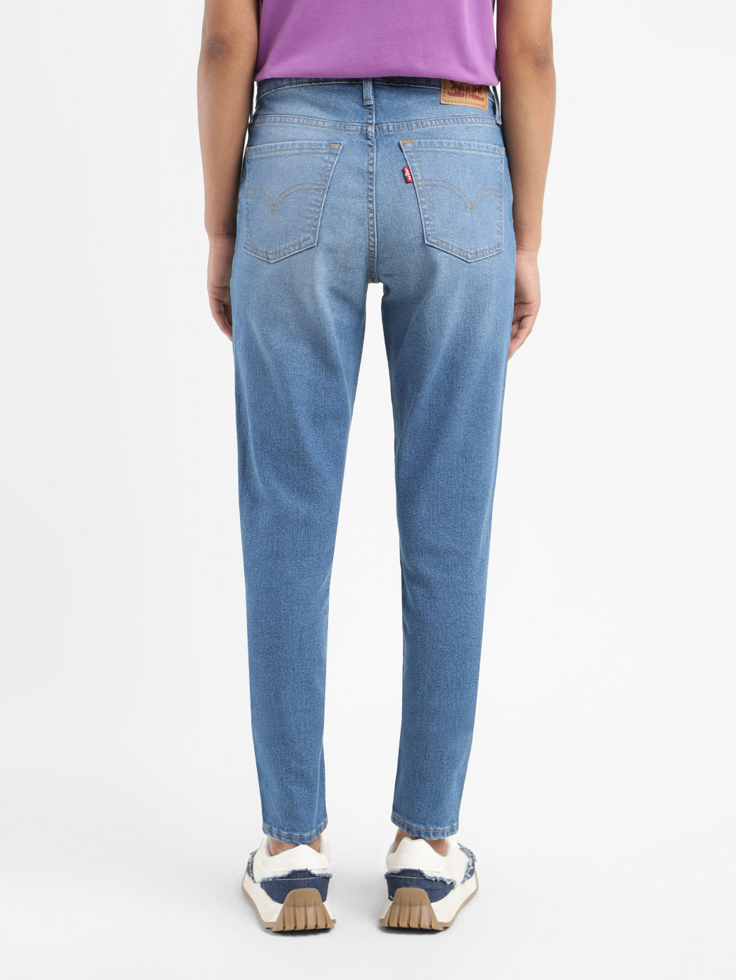 Women's 710 Blue Skinny Fit Mid Rise Jeans - 08b9e5b6-4380-4222-99bb-335388107d67 View