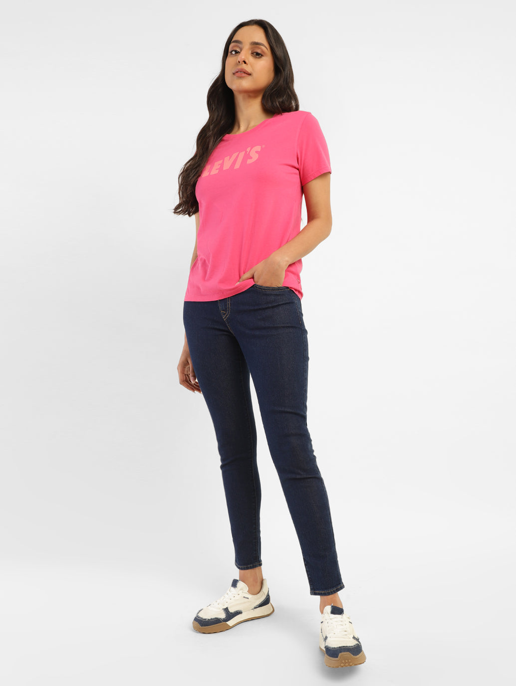 Women's 710 Navy Blue Skinny Fit Mid Rise Jeans