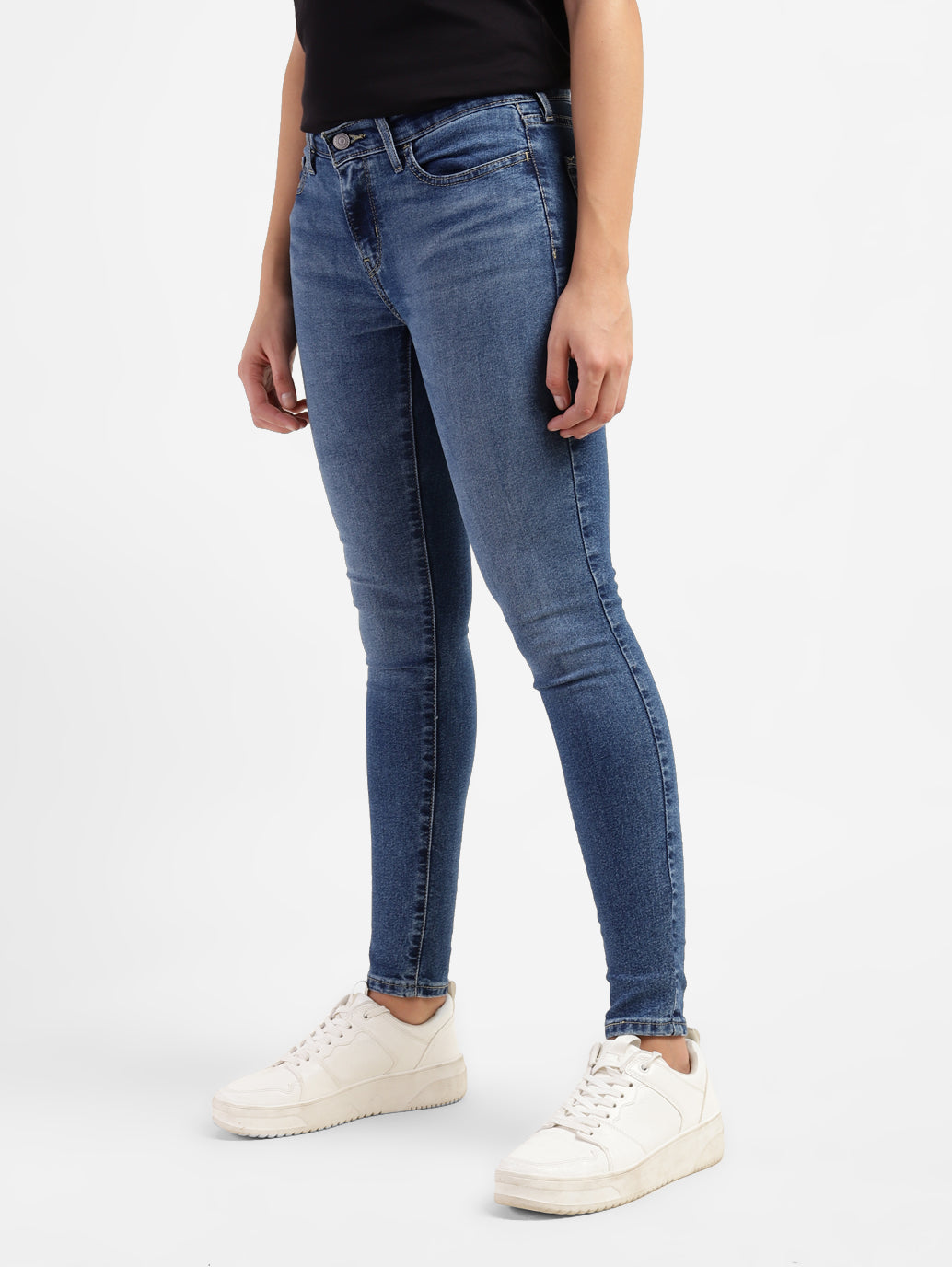 Women's 710 Blue Skinny Fit Mid Rise Jeans