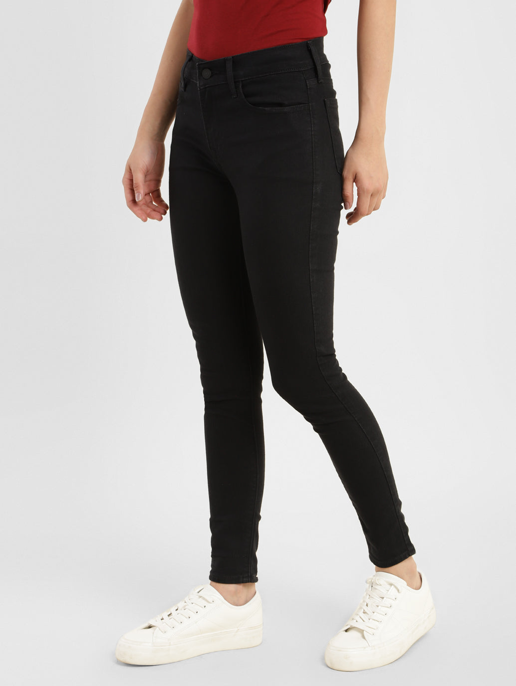 Women's 710 Black Skinny Fit Mid Rise Jeans
