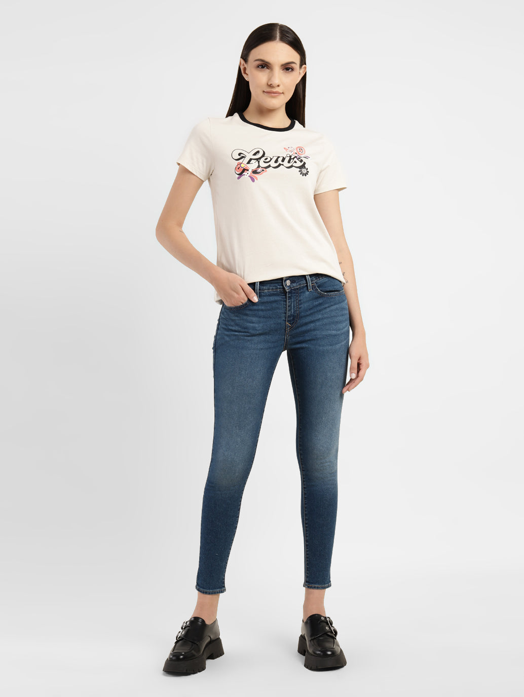 Women's Mid Rise 710 Super Skinny Fit Jeans