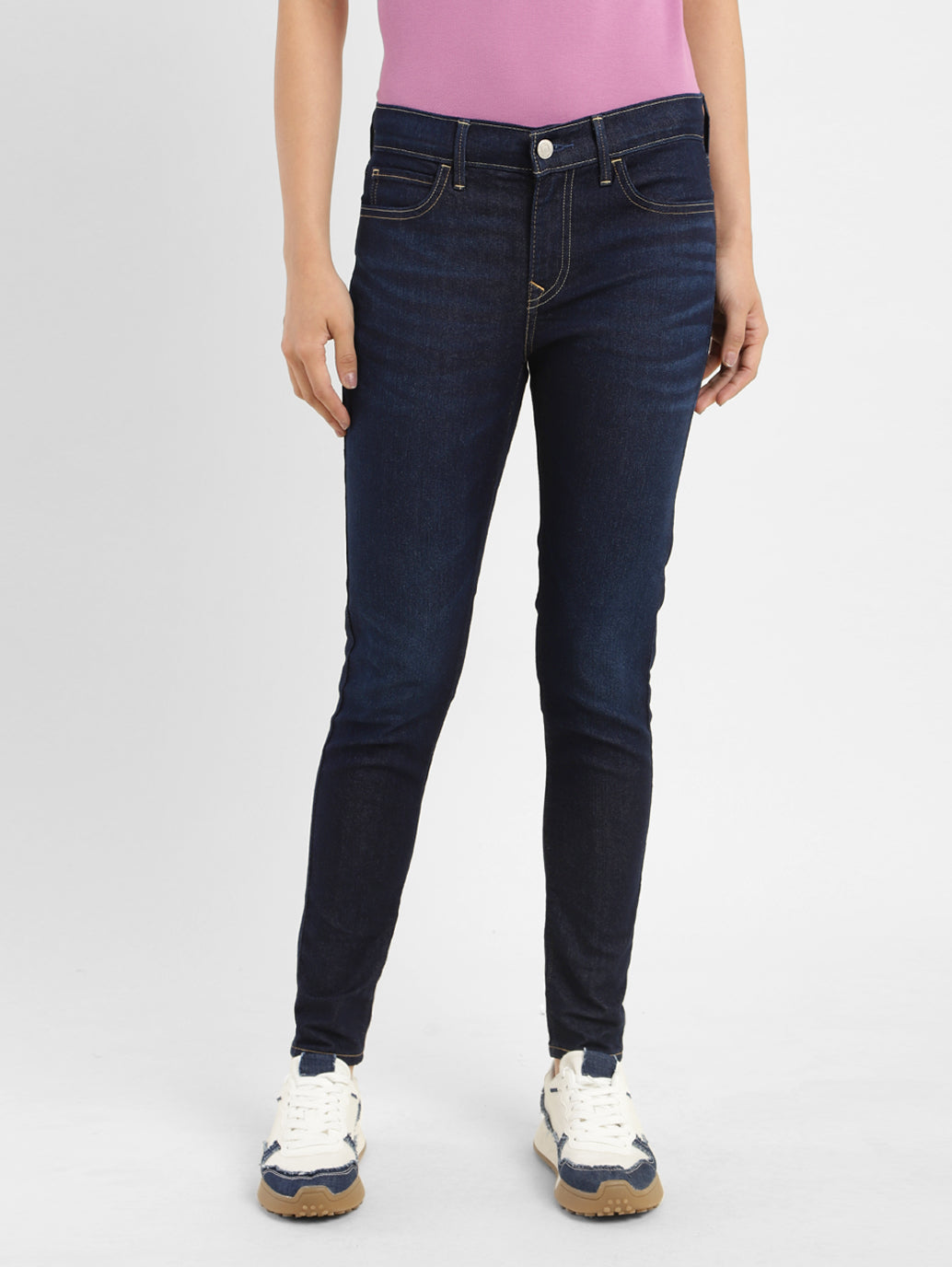 Women's 710 Blue Skinny Fit Mid Rise Jeans
