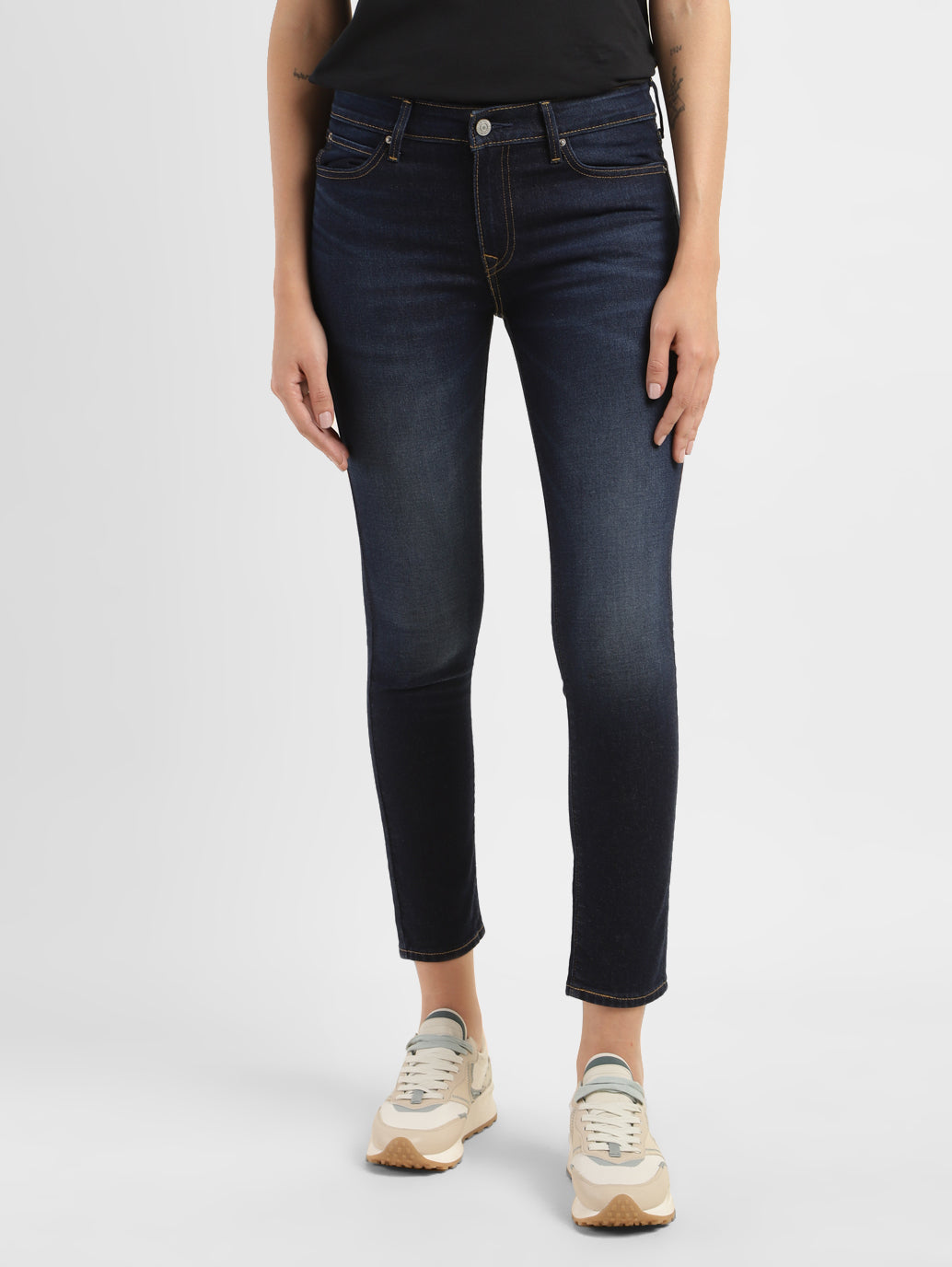 Women's 711 Blue Skinny Fit Mid Rise Jeans