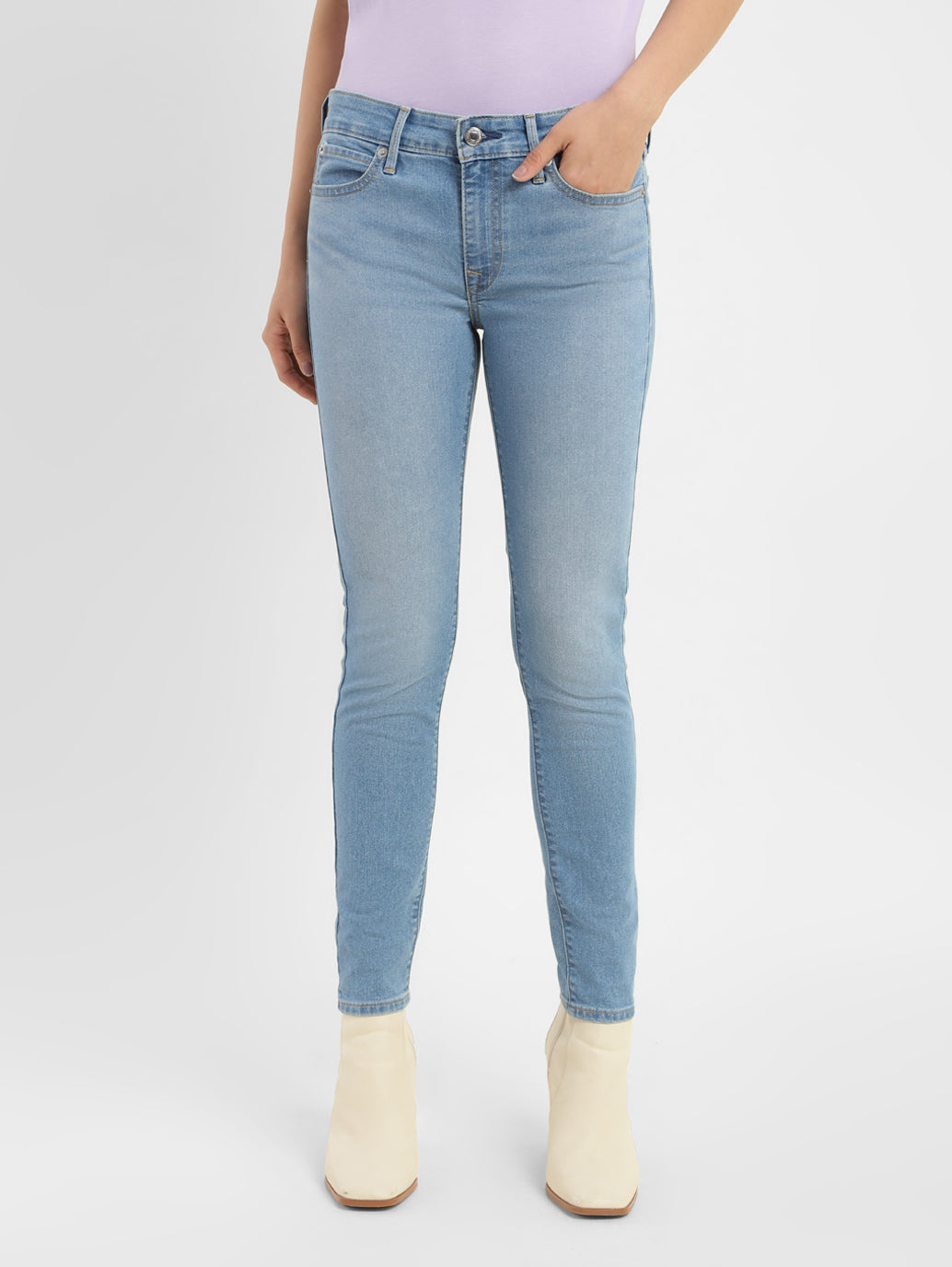 Women's 711 Blue Skinny Fit Mid Rise Jeans