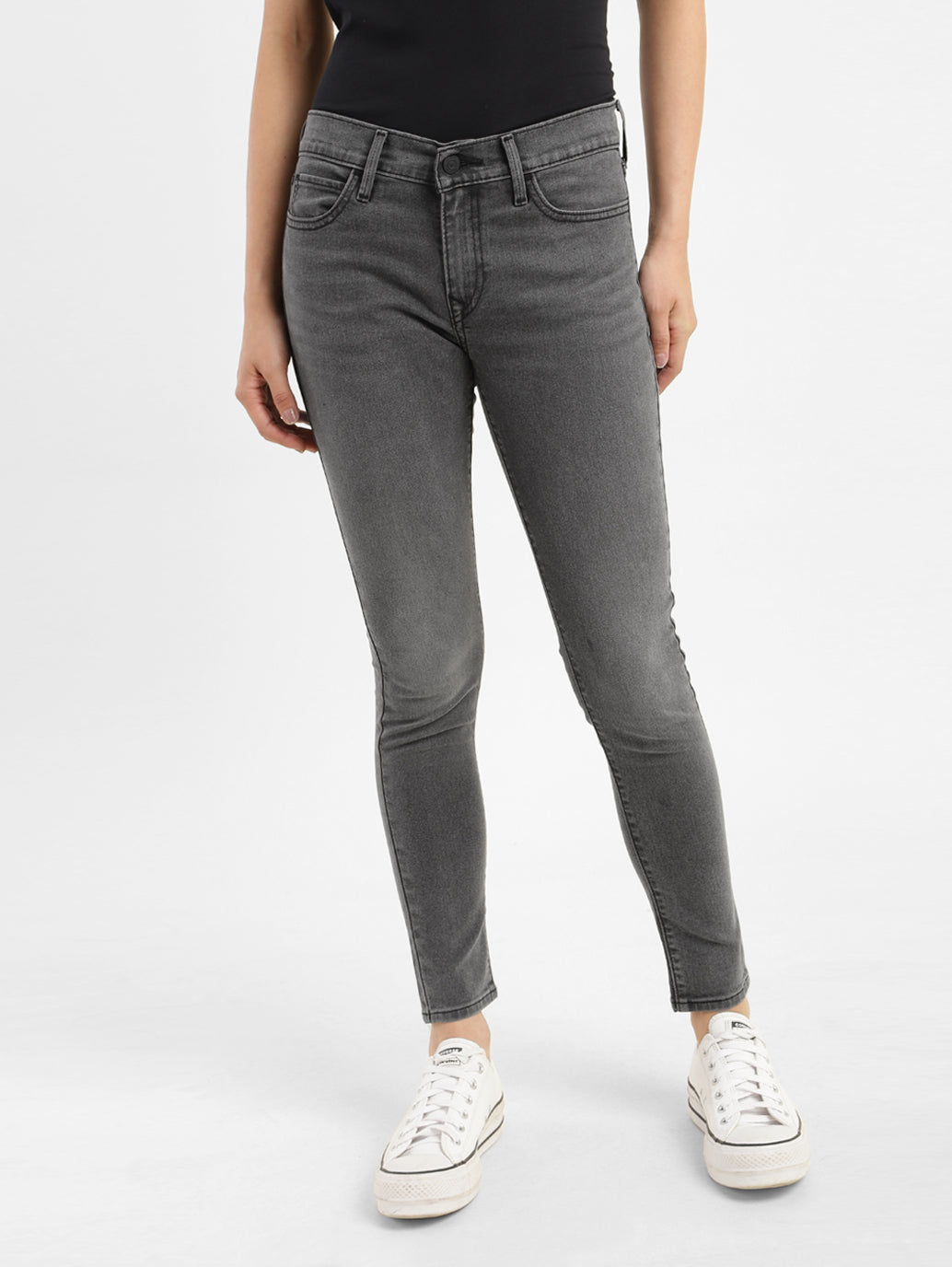 Women's 711 Black Skinny Fit Mid Rise Jeans