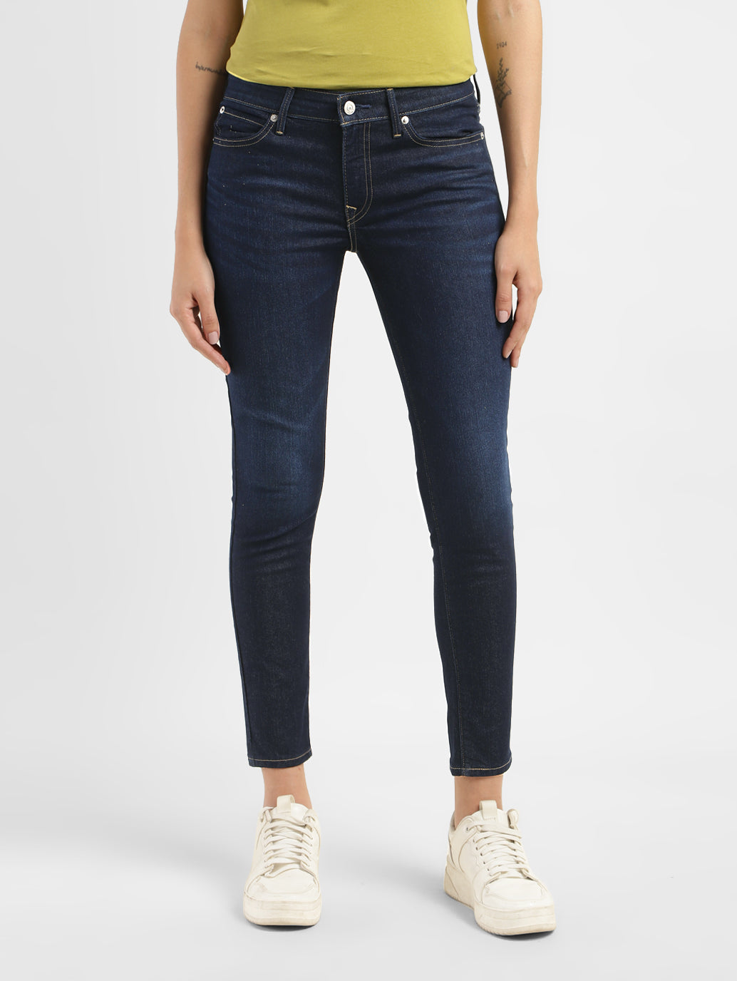 Women's 711 Blue Skinny Fit Mid Rise Jeans