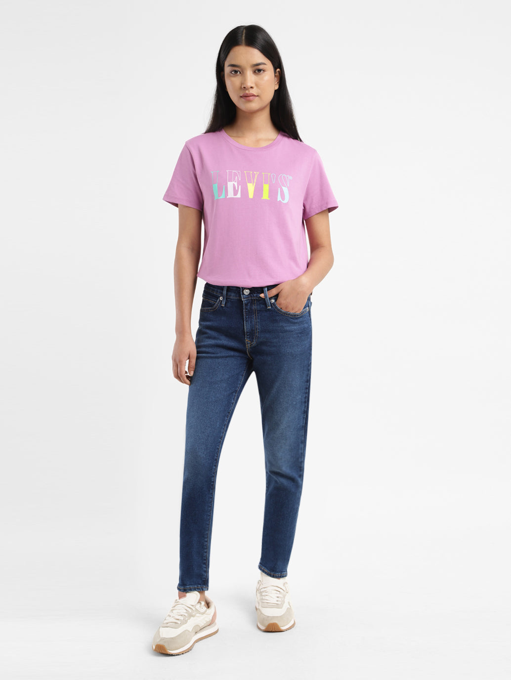 Women's 711 Blue Skinny Fit Mid Rise Jeans