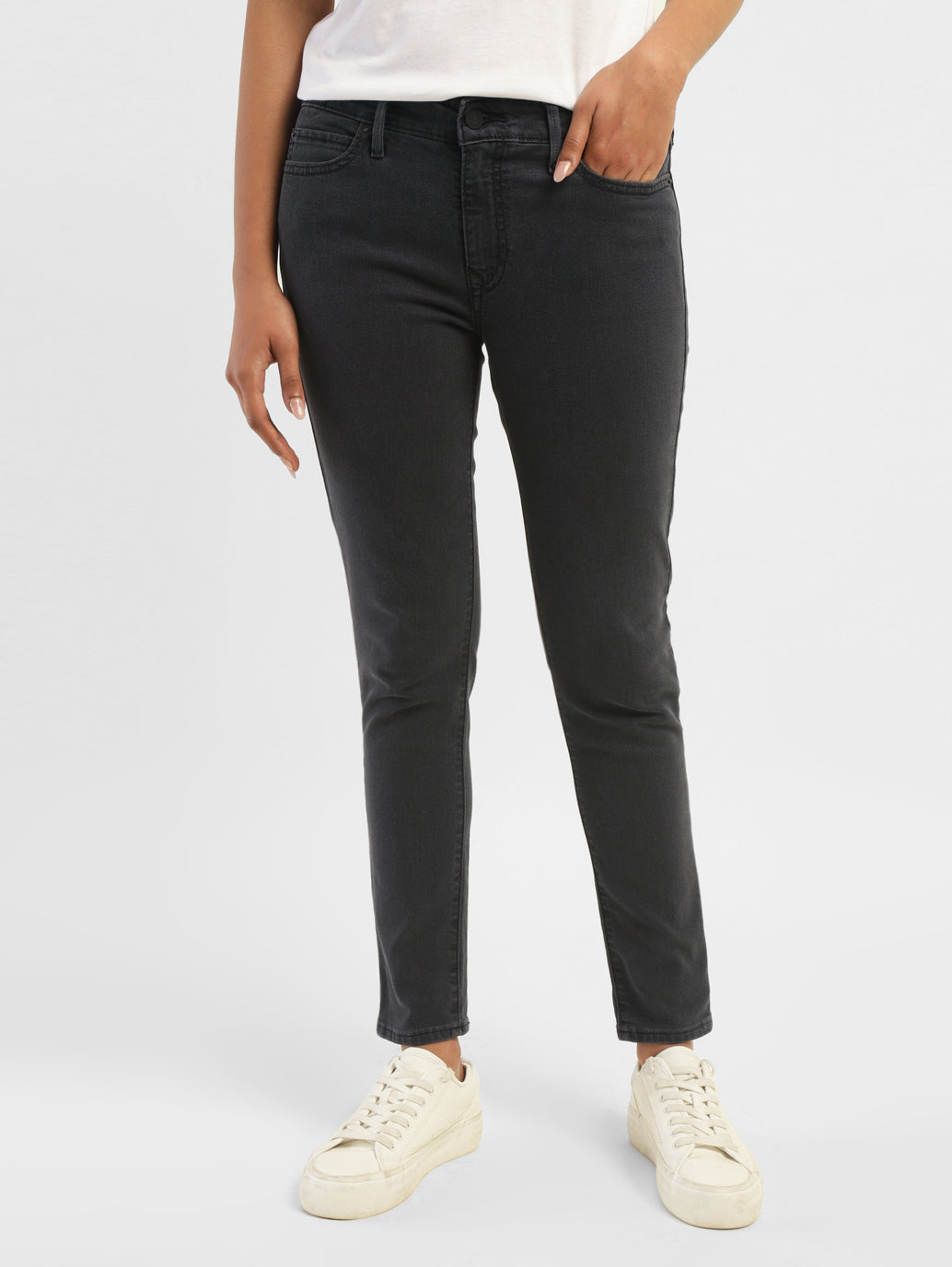 Women's 711 Black Skinny Fit Mid Rise Jeans - 99bd09d4-9b18-4bff-954f-796b08144403 View