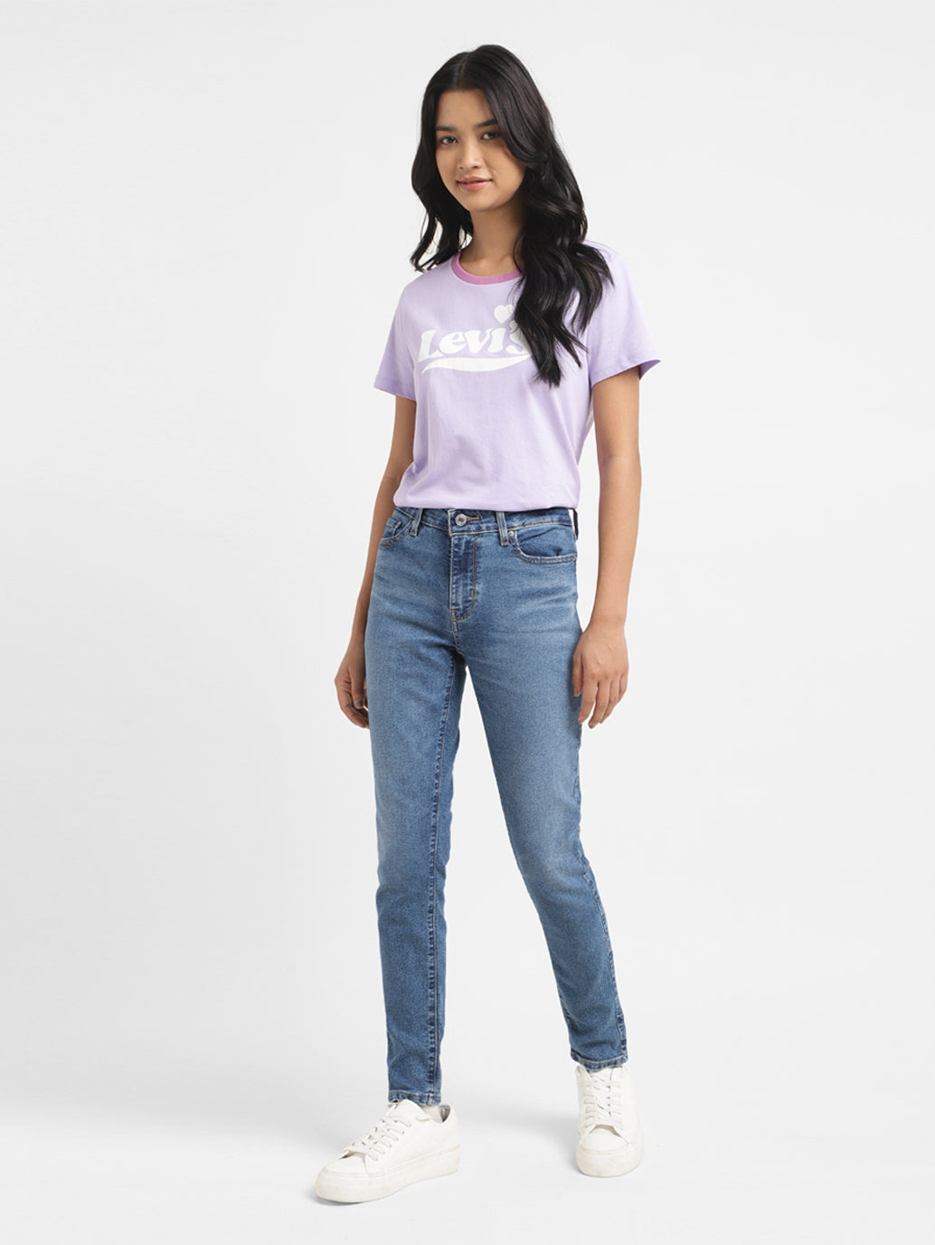 Women's 711 Blue Skinny Fit Mid Rise Jeans