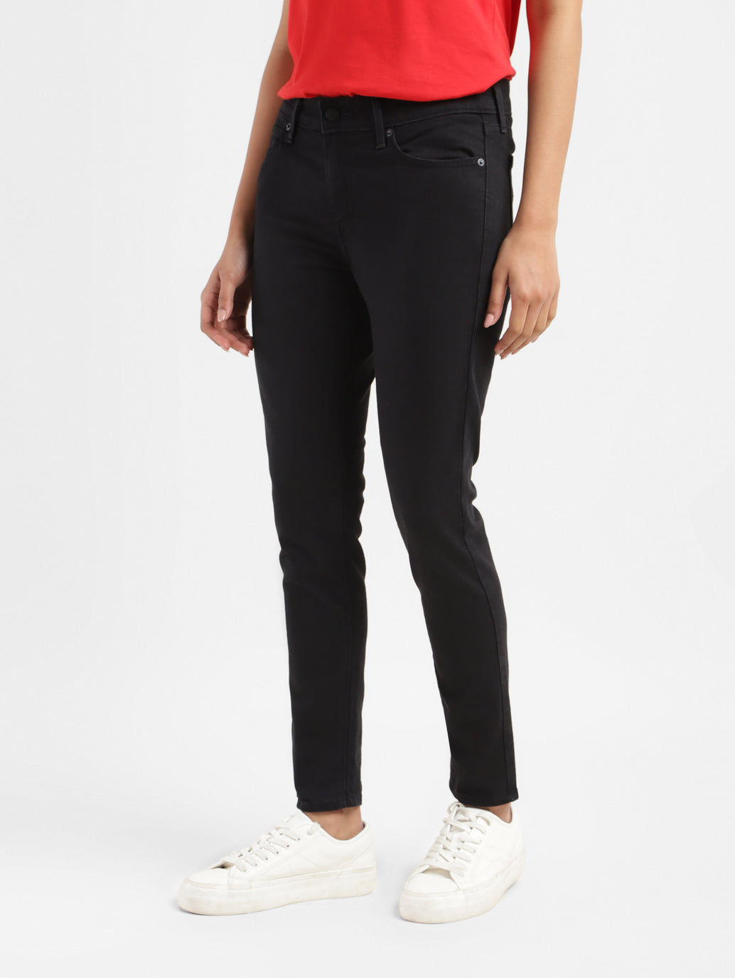 Women's 711 Black Skinny Fit Mid Rise Jeans - 1e9a53c0-2f36-4658-a9ec-5a2ffae403a7 View