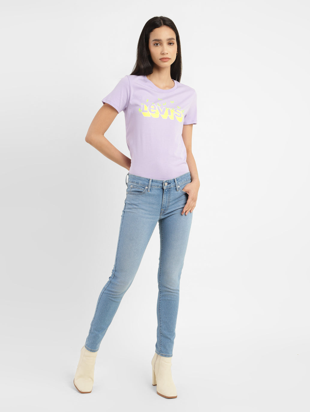 Women's 711 Blue Skinny Fit Mid Rise Jeans