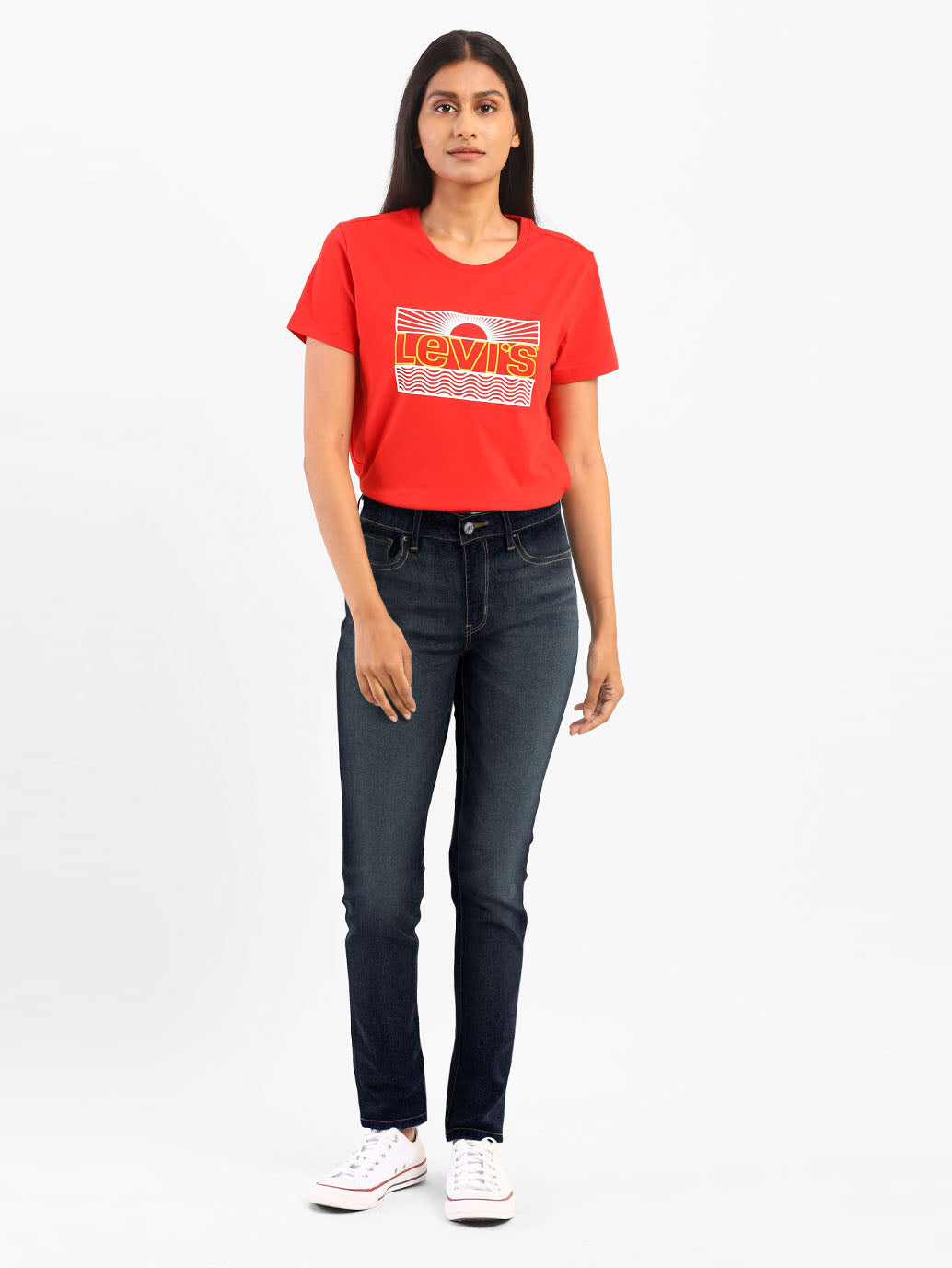 Women's 711 Navy Blue Skinny Fit Mid Rise Jeans