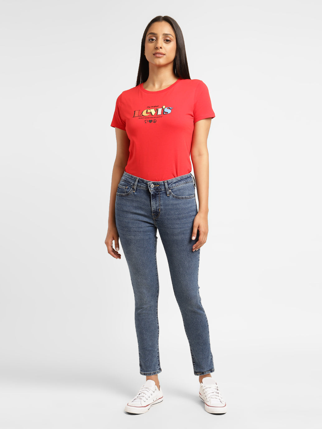 Women's 711 Blue Skinny Fit Mid Rise Jeans