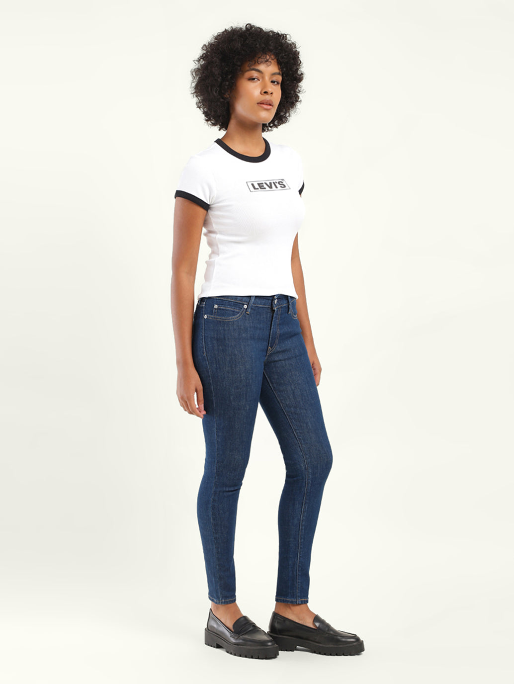 Women's 711 Blue Skinny Fit Mid Rise Jeans