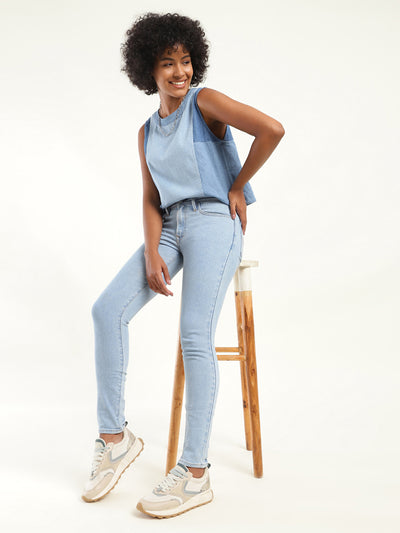 levi's Women's 711 Blue Skinny Fit Mid Rise Jeans-picture-28