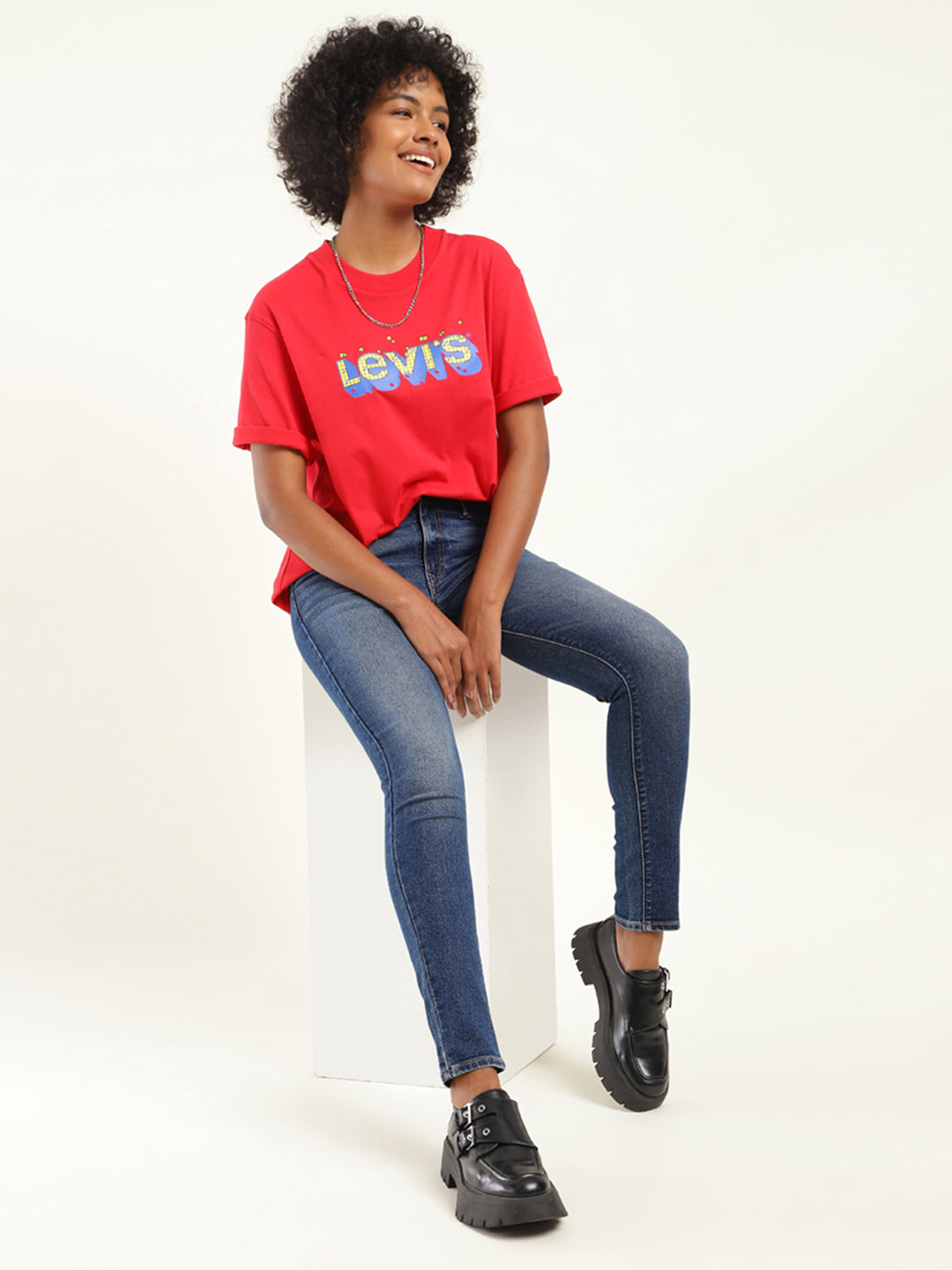 Women's 711 Blue Skinny Fit Mid Rise Jeans
