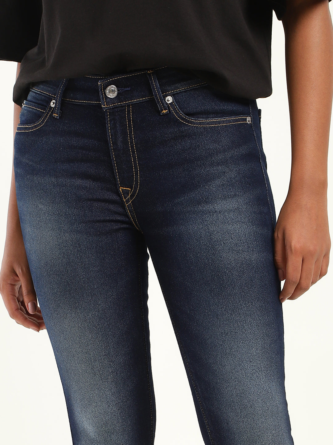 Women's Mid Rise 711 Skinny Fit Indigo Jeans