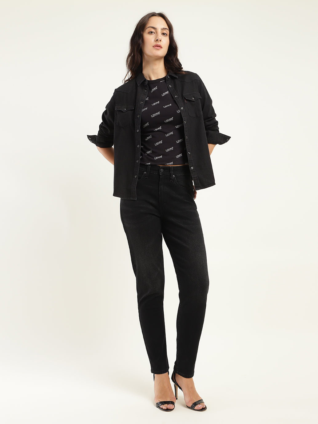 Women's 80s Mom Black Loose Fit High Rise Jeans