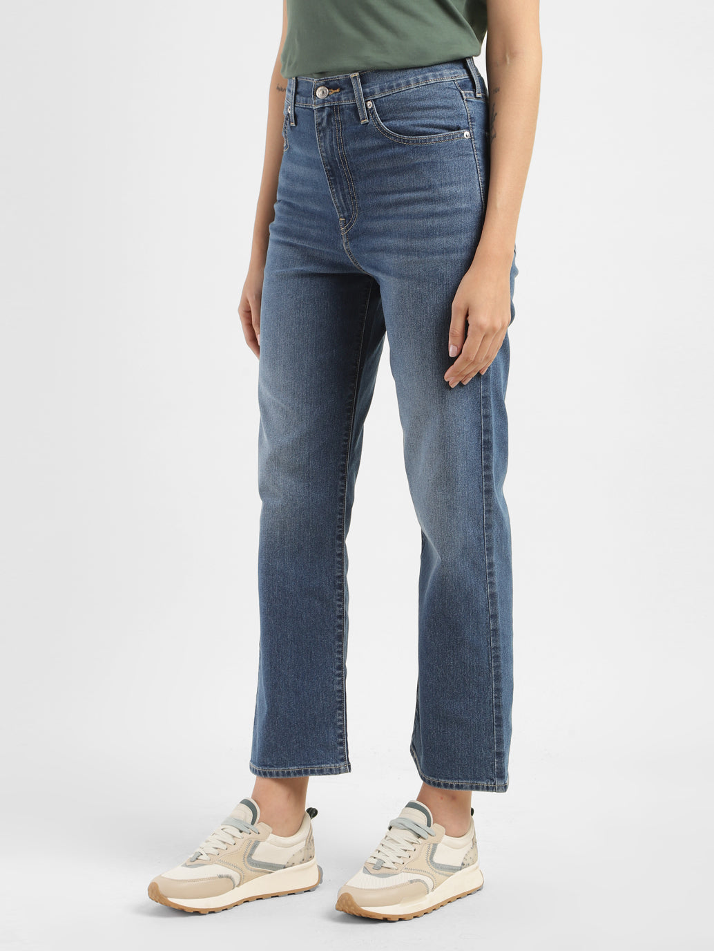 Women's High Rise Straight Fit Jeans