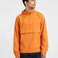 Men's Solid Orange Hooded Jacket