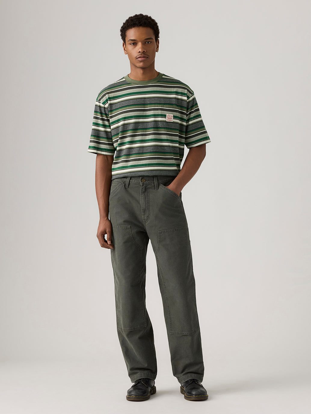Men's 568 Green Loose Fit Mid Rise Jeans