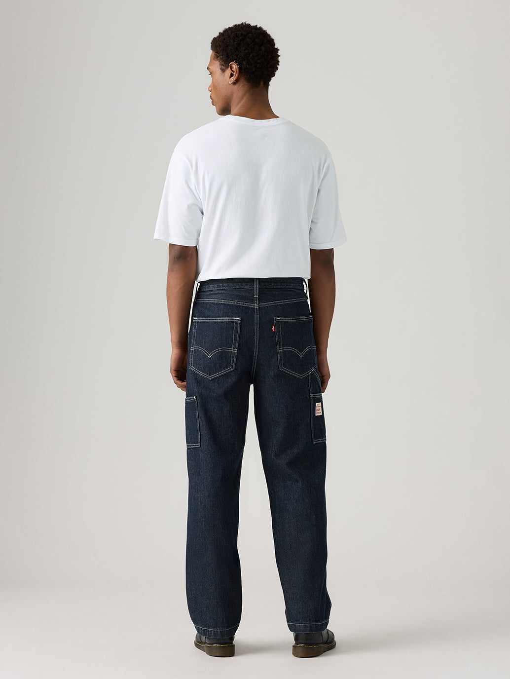 Men's 568 Dark Indigo Loose Fit Mid Rise Jeans - Back View