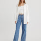 Women's High Rise Baggy Wide Leg Blue Jeans