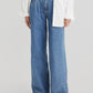 Women's High Rise Baggy Wide Leg Blue Jeans