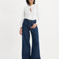 Women's High Rise Baggy Wide Leg Navy Jeans