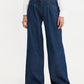 Women's High Rise Baggy Wide Leg Navy Jeans