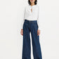 Women's High Rise Baggy Wide Leg Navy Jeans