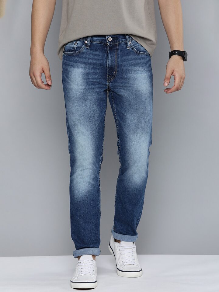 Men's 511 Blue Slim Fit Mid Rise Jeans
