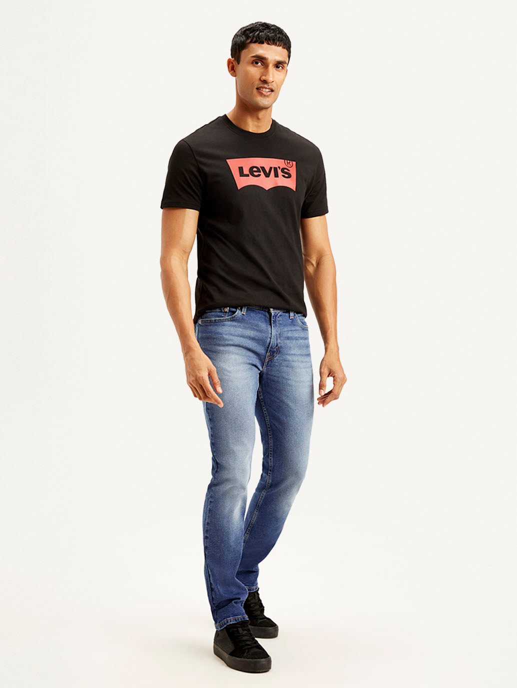 Men's 511 Blue Slim Fit Mid Rise Jeans - Side View