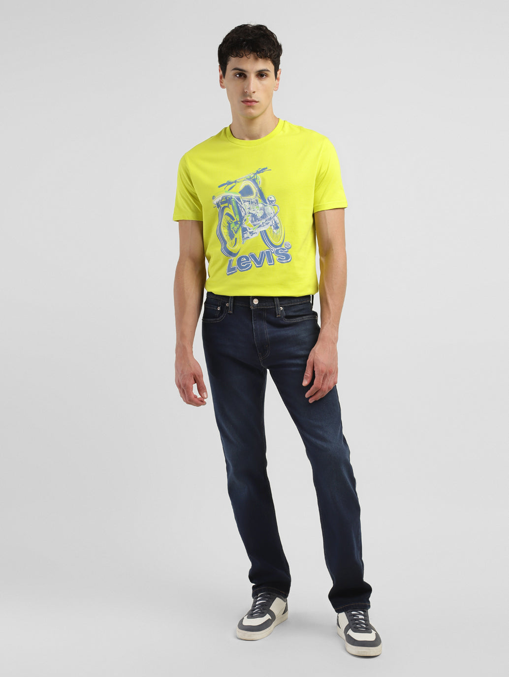 Men's 513 Blue Slim Straight Fit Mid Rise Jeans