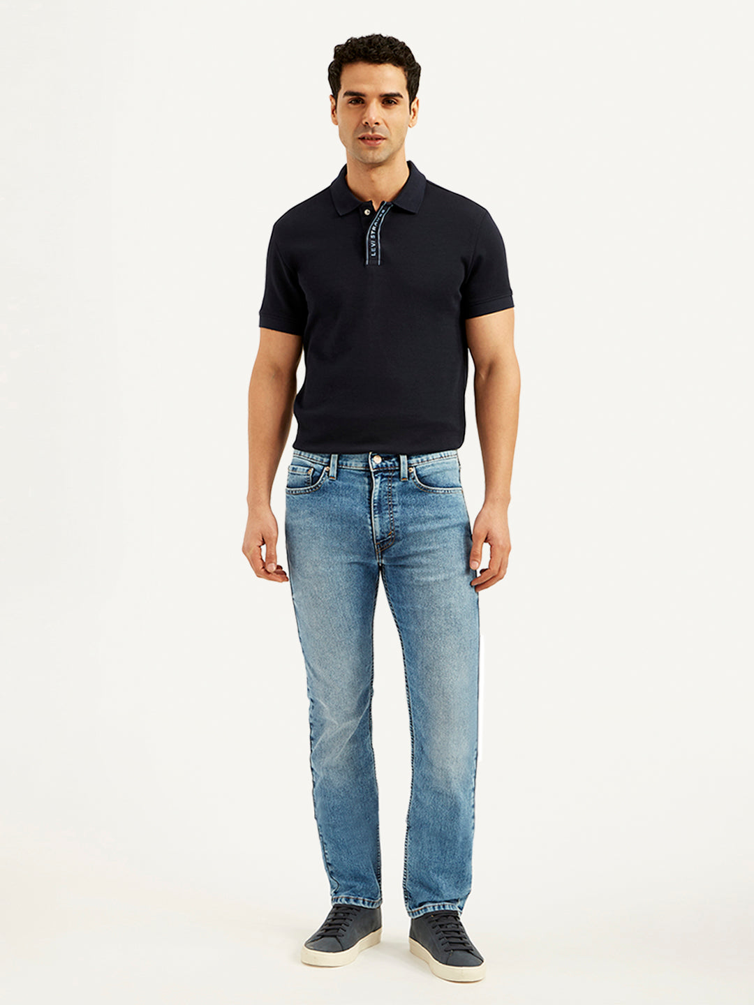 Men's 513 Blue Slim Straight Fit Mid Rise Jeans - 20 View