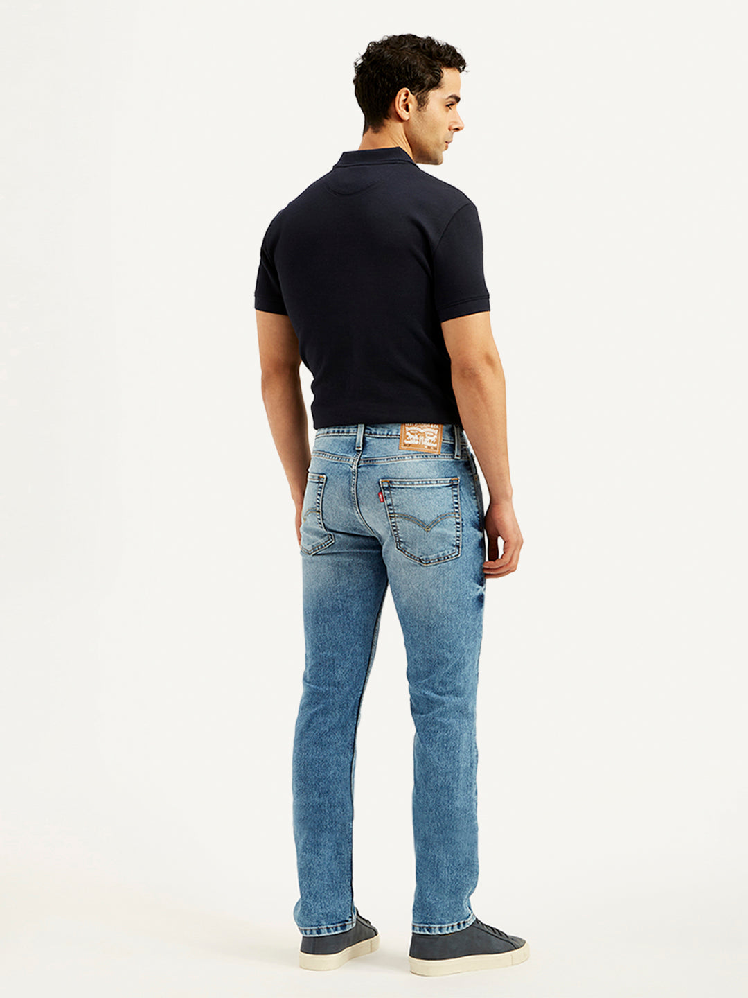 Men's 513 Blue Slim Straight Fit Mid Rise Jeans - 20 View