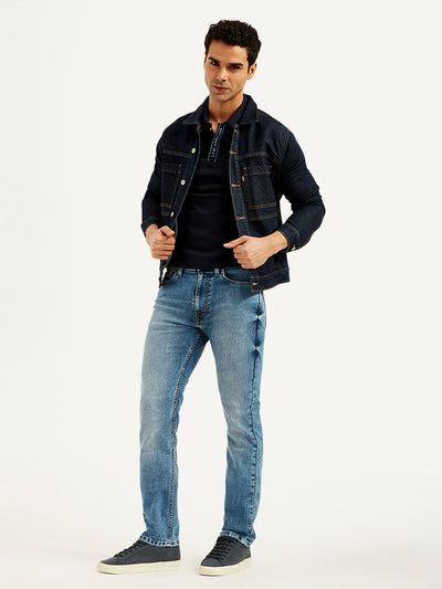 levi's Men's 513 Blue Slim Straight Fit Mid Rise Jeans-picture-13