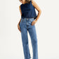 Women's Blue Ribcage Straight Fit High Rise Jeans - Styleshot View
