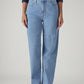 Women's Light Blue Ribcage Straight Fit High Rise Jeans - Front View