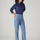 Women's Light Blue Ribcage Straight Fit High Rise Jeans - Side View
