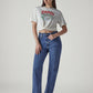Women's Med Indigo Ribcage Straight High Rise Jeans - Styleshot View