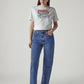 Women's Med Indigo Ribcage Straight High Rise Jeans - Front View