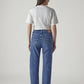 Women's Med Indigo Ribcage Straight High Rise Jeans - Back View