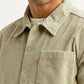 Men's Textured Green Relaxed Fit Corduroy Shirt - Detail View