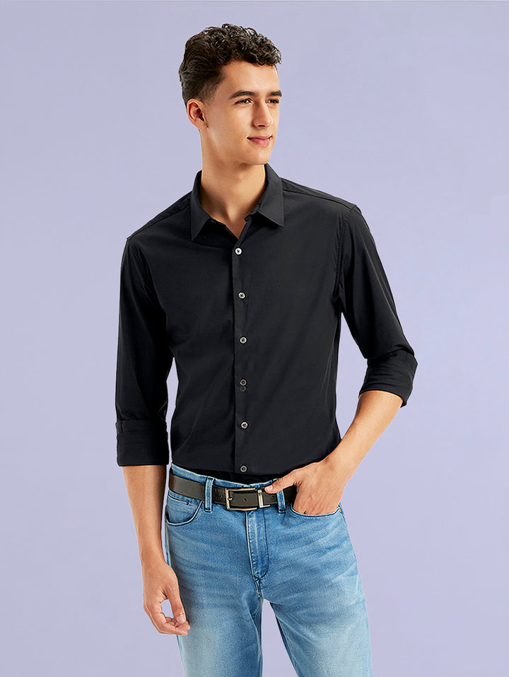 Men's Redloop Solid Spread Collar Shirt