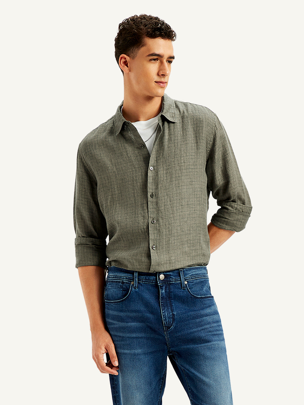 Men's Redloop Checkered Spread Collar Shirt