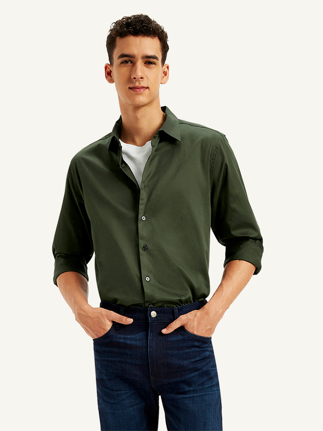 Men's Redloop Solid Slim Fit Shirt