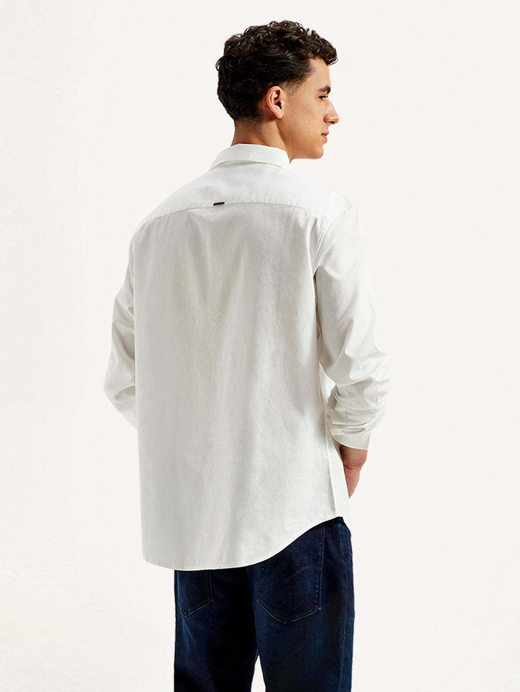 Men's Redloop Solid Slim Fit Shirt - Back View